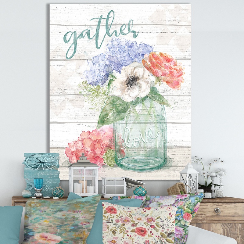 WA Pastel Flower Market III - Cottage Canvas Wall Art