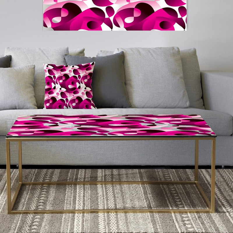 Abstract Design Retro Pattern VI - Metal Traditional Coffee Table