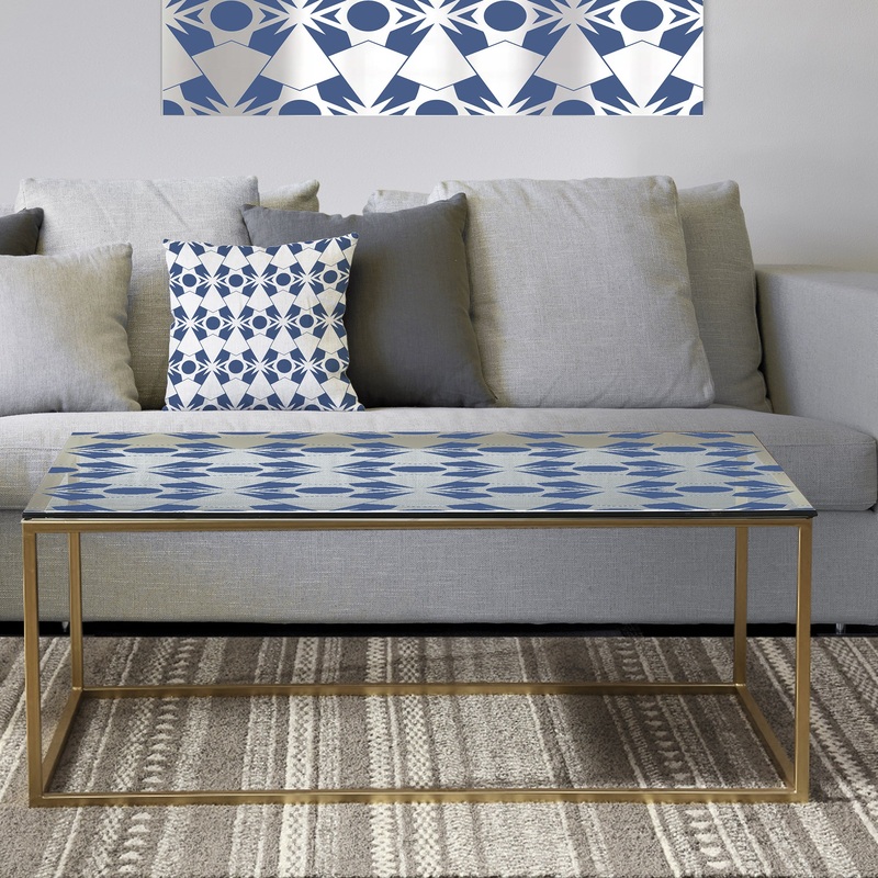 Abstract Retro Geometrical Design I - Metal Glam Coffee Table
