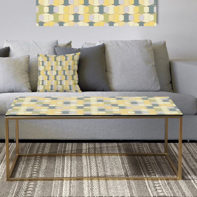 Abstract Retro Geometrical Design II - Metal Glam Coffee Table