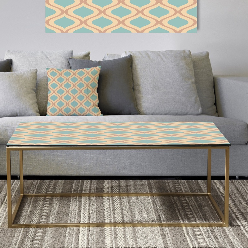 Abstract Retro Geometrical Design V - Metal Modern Coffee Table