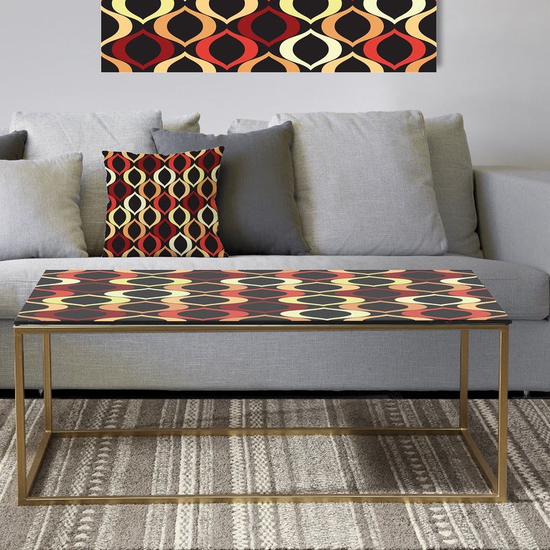 Abstract Retro Geometrical Design VIII - Metal Modern Coffee Table