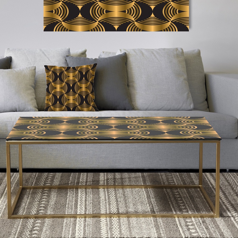 Art Deco style modern pattern - Metal Glam Coffee Table