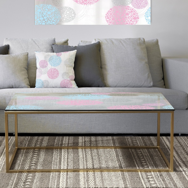 Circular Abstract Retro Geometric III - Metal Glam Coffee Table