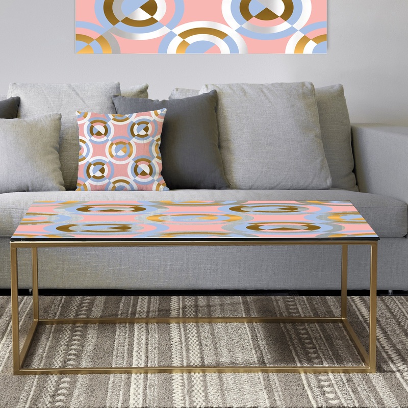 Circular geometric shapes pattern - Metal Glam Coffee Table