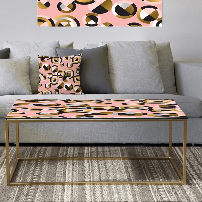 Circular geometric shapes retro pattern - Metal Glam Coffee Table