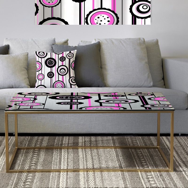 Circular Retro Pattern I - Metal Glam Coffee Table