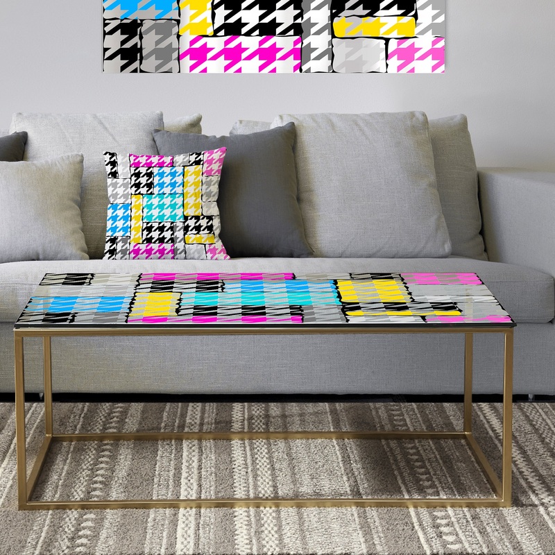 Classic Hounds-tooth Pattern II - Metal Vintage Coffee Table