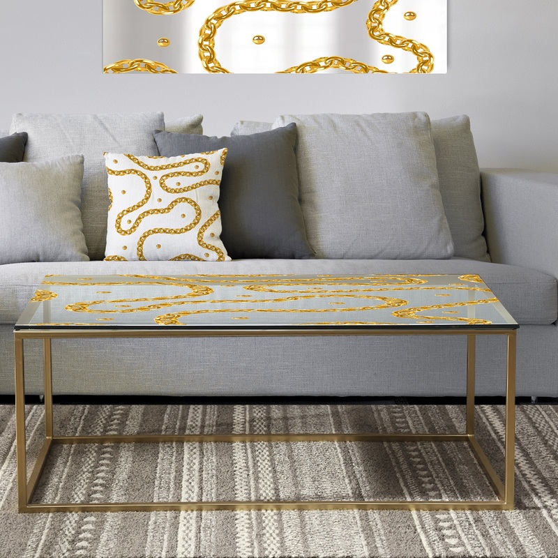 Golden Chain Necklace - Metal Glam Coffee Table