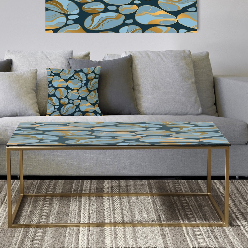 Golden Marble Design IV - Metal Glam Coffee Table