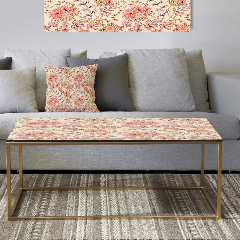 Oriental Floral Paisley - Metal Glam Coffee Table
