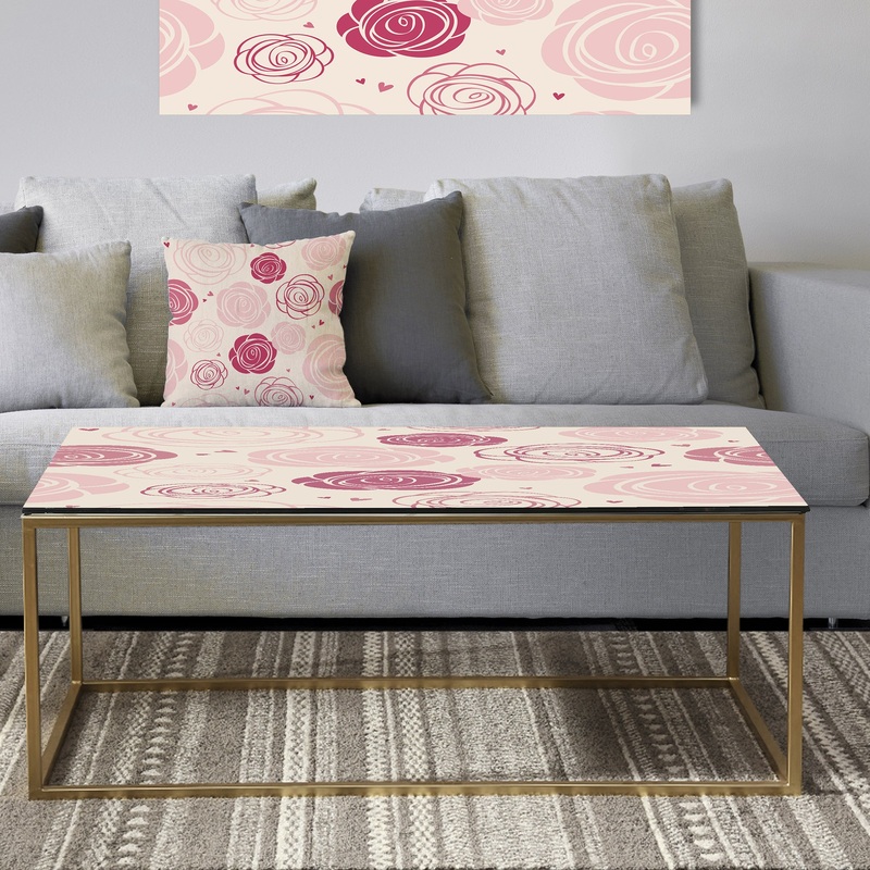 roses pattern - Metal Glam Coffee Table