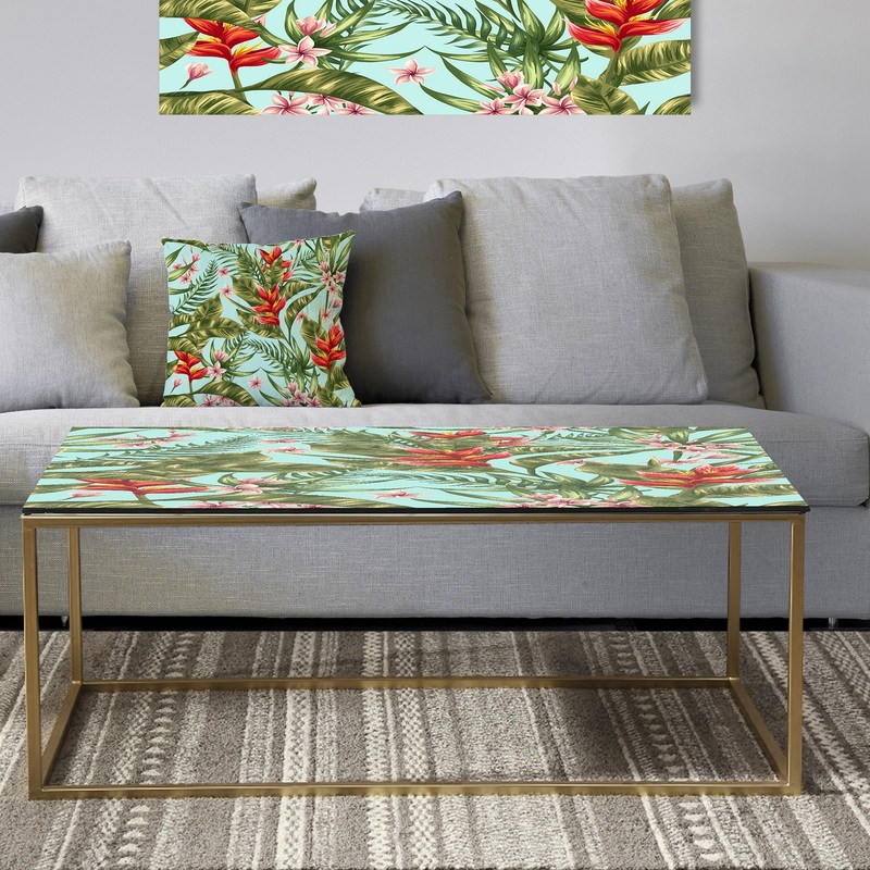 Tropical Foliage II - Metal Glam Coffee Table