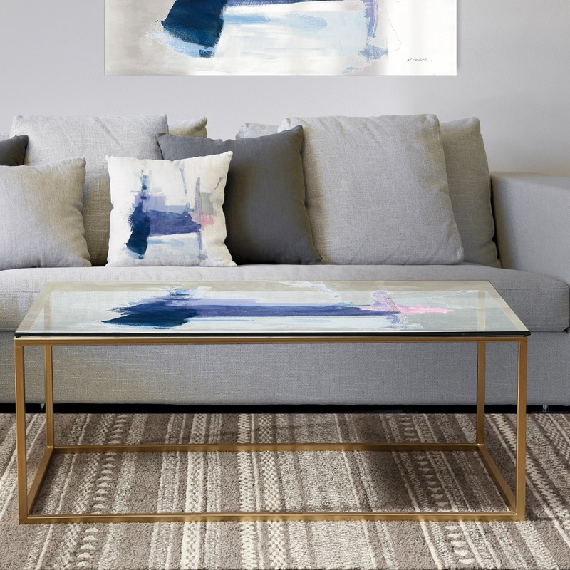 Blue Interlude - Metal Transitional Coffee Table