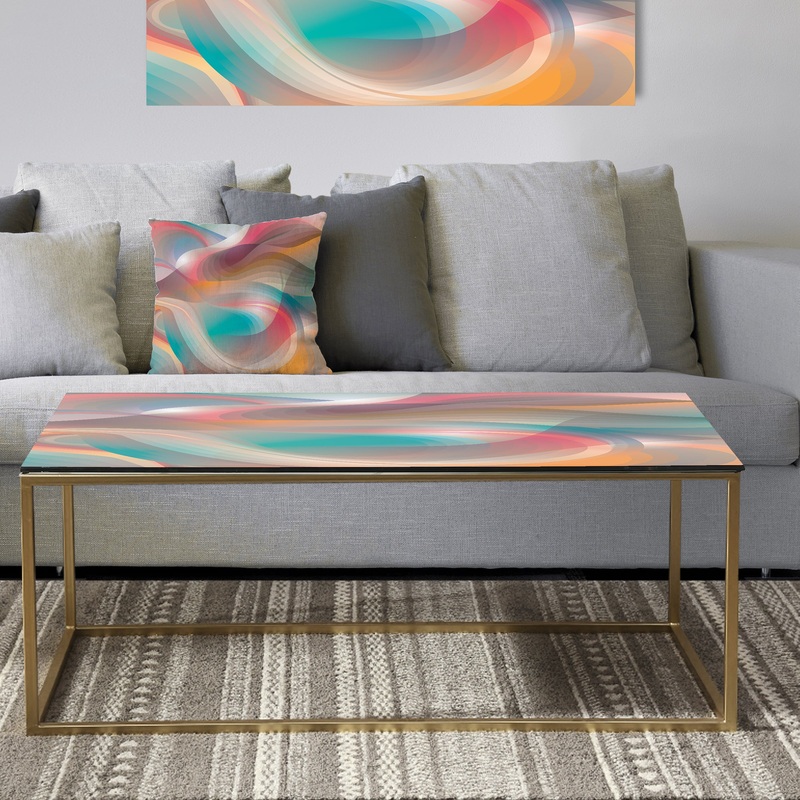 Retro Shining Colour Waves - Metal Vintage Coffee Table