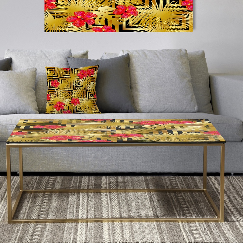 Tropical Gold Luxury Pattern I - Metal Glam Coffee Table