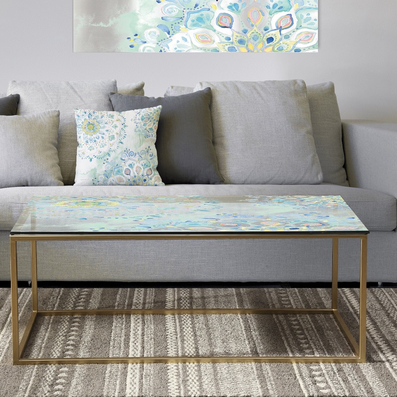 Watercolor mandalas III - Metal Traditional Coffee Table