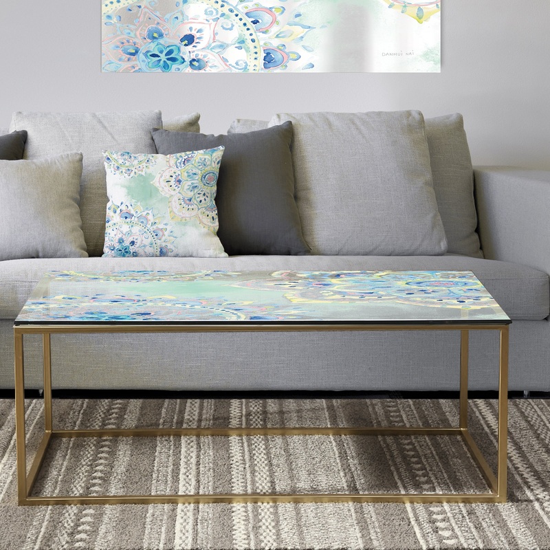 Watercolor mandalas IV - Metal Traditional Coffee Table