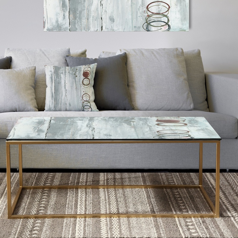 Whitewashed Chinchilla - Metal Traditional Coffee Table