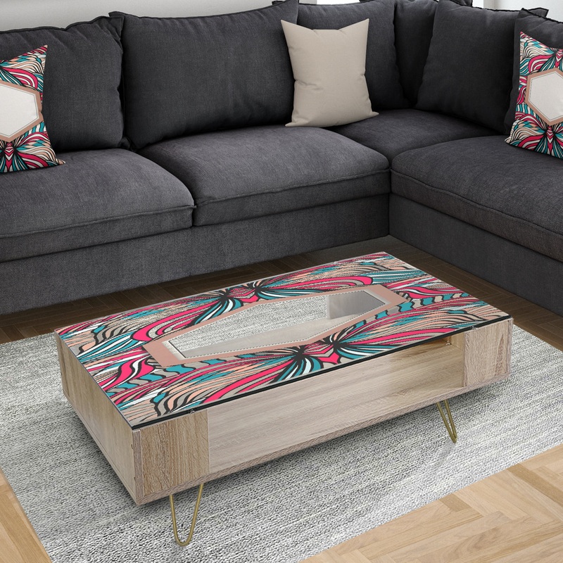 Blue Pink and White - Modern Coffee Table