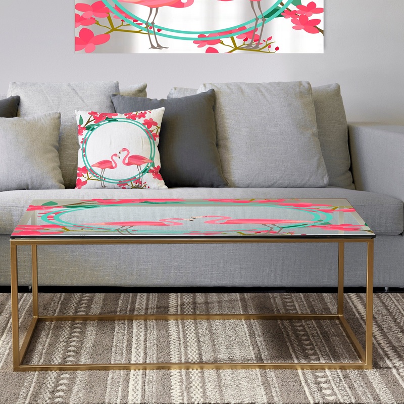 s Flamingo Decorative Wall Mirror - Metal Traditional Coffee Table