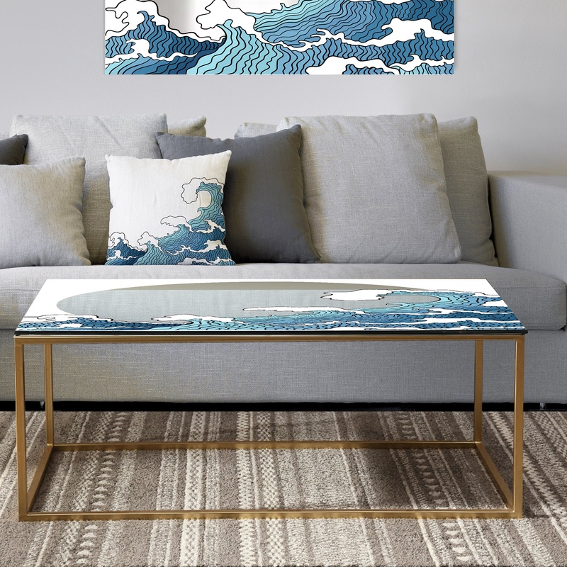 Surfs Up Wave - Metal Bohemian & Eclectic Coffee Table