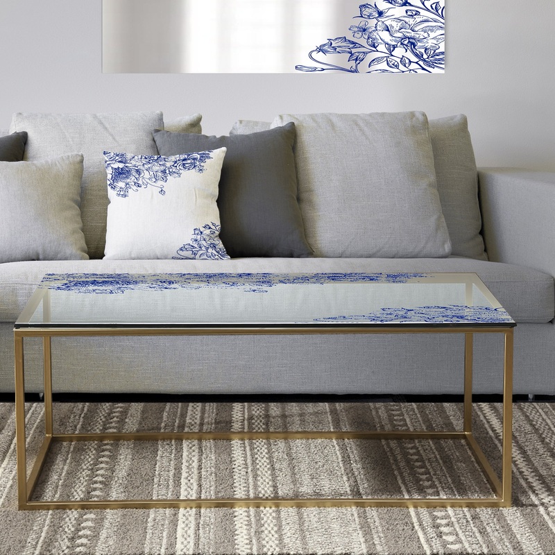 Vintage Flowers 8 - Metal Traditional Coffee Table
