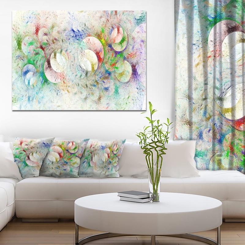 White Fractal Ornamental Glass - Abstract Artwork on Canvas