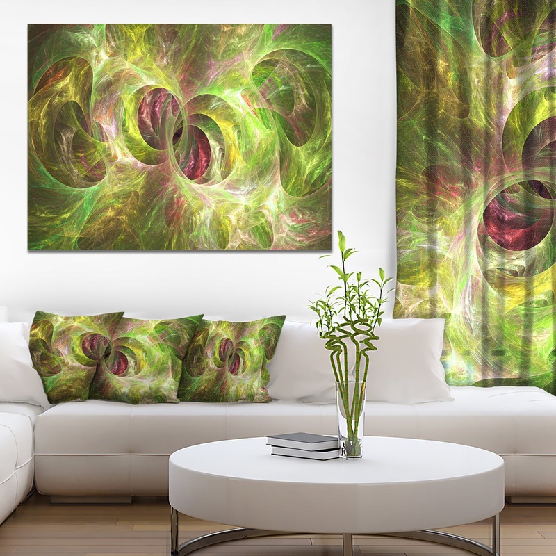 Yellow Fractal Ornamental Glass - Abstract Artwork on Canvas
