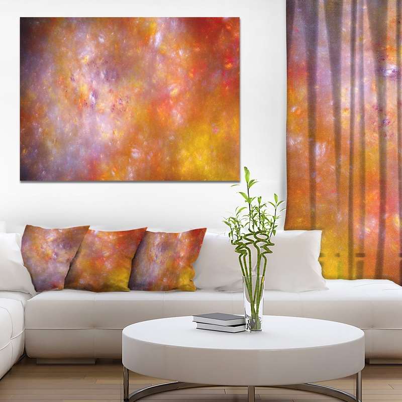 Yellow Starry Fractal Sky - Abstract Artwork on Canvas