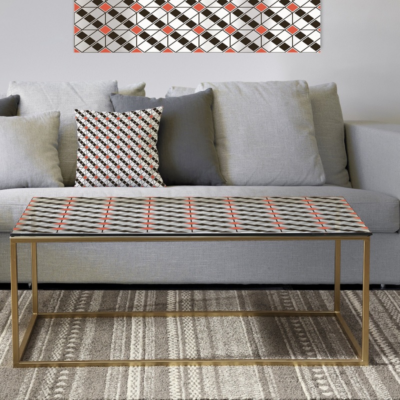 Abstract Design Retro Pattern IV - Metal Glam Coffee Table