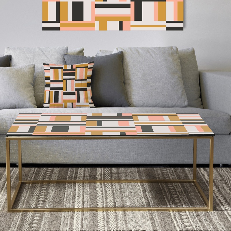 Abstract Retro Geometric IX - Metal Glam Coffee Table