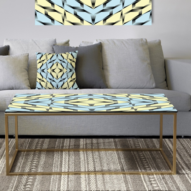 Black and White Fashion Ornament - Metal Glam Coffee Table
