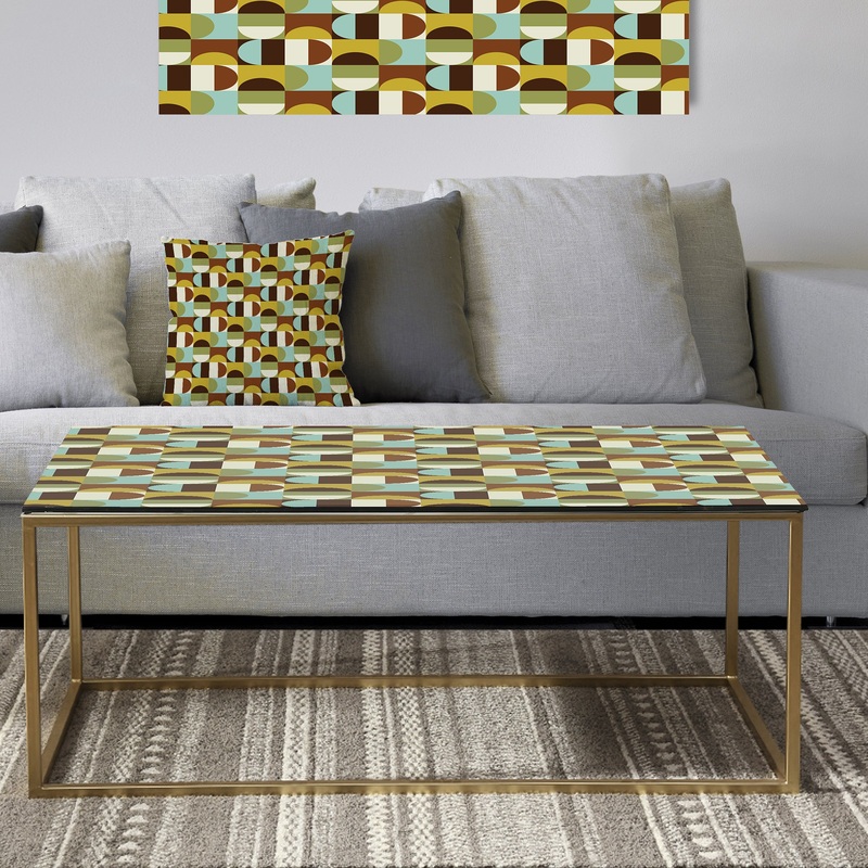 Retro Polka Dots I - Metal Vintage Coffee Table