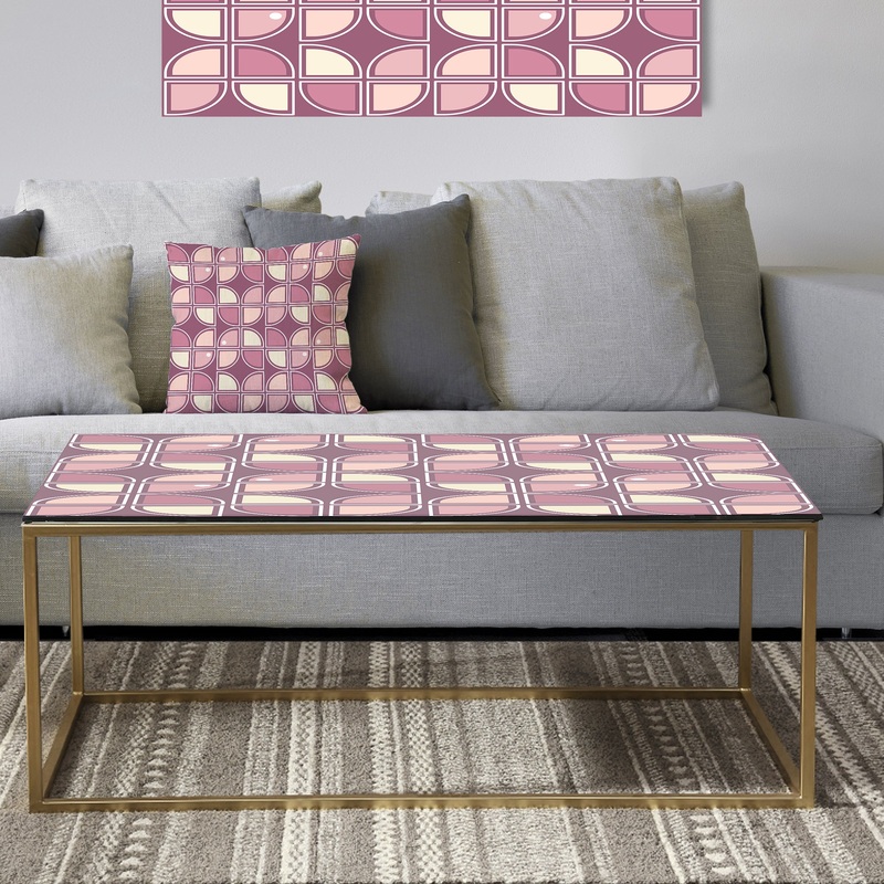 Retro Purple Pink Desing - Metal Glam Coffee Table