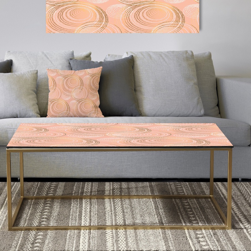 Rose Gold Abstract Geometry Luxury - Metal Glam Coffee Table