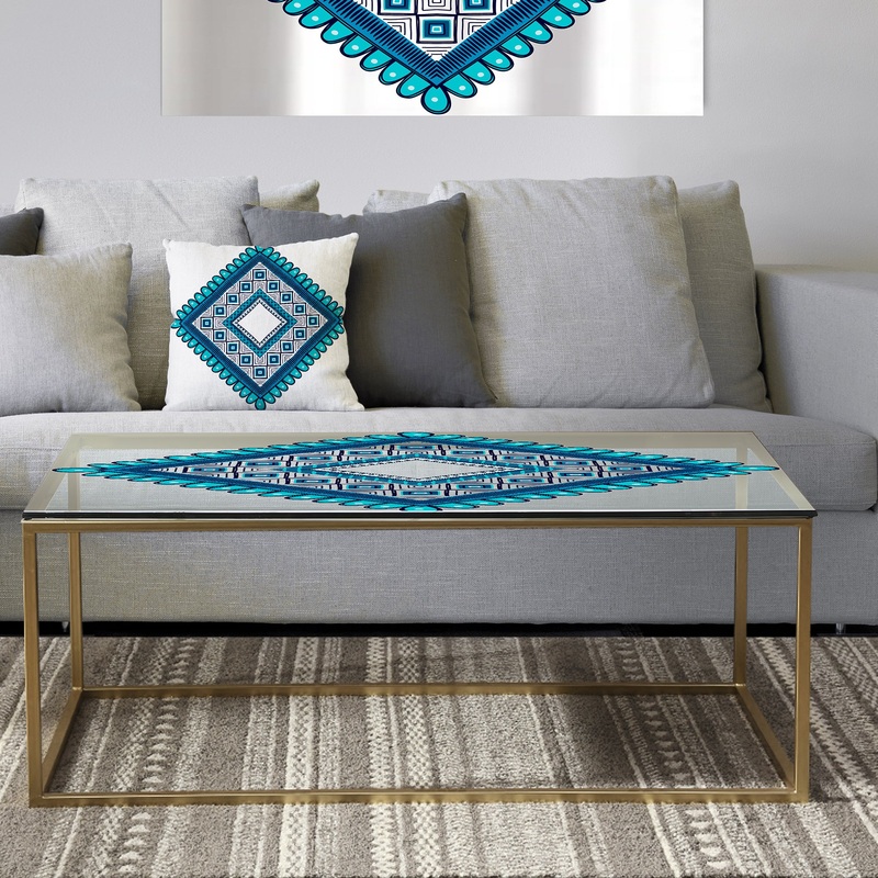 Triangular Crenelated - Metal Modern Coffee Table