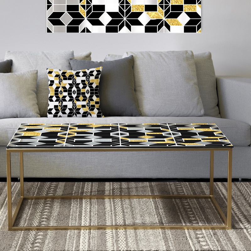 Triangular Diamond Universe 1 - Metal Modern Coffee Table