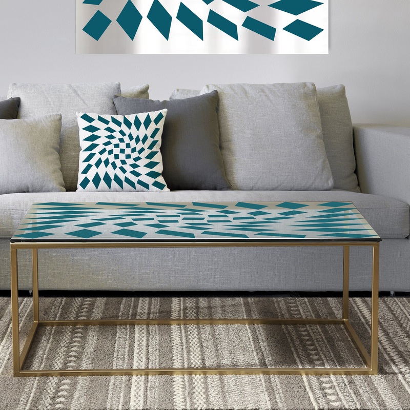Triangular Diamond Whirl 1 - Metal Modern Coffee Table