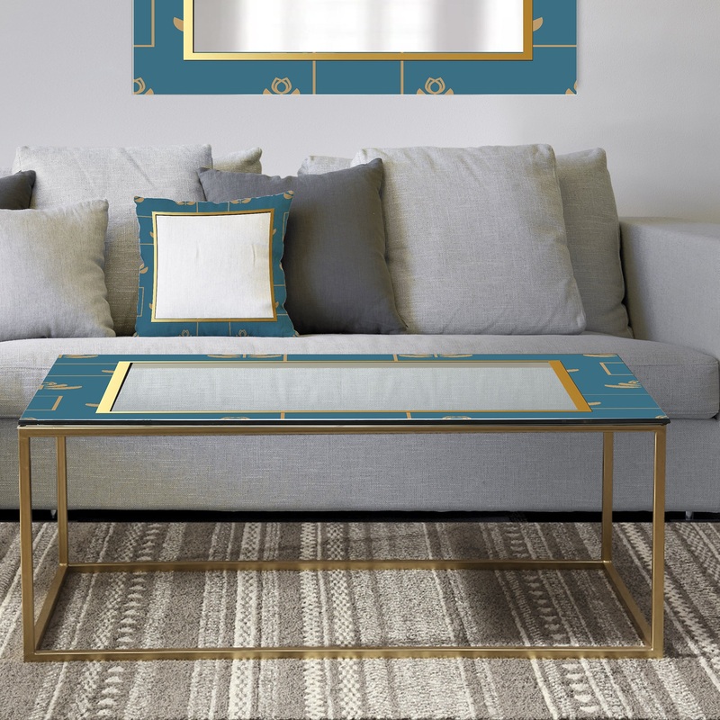 Blue and Gold - Metal Modern Coffee Table