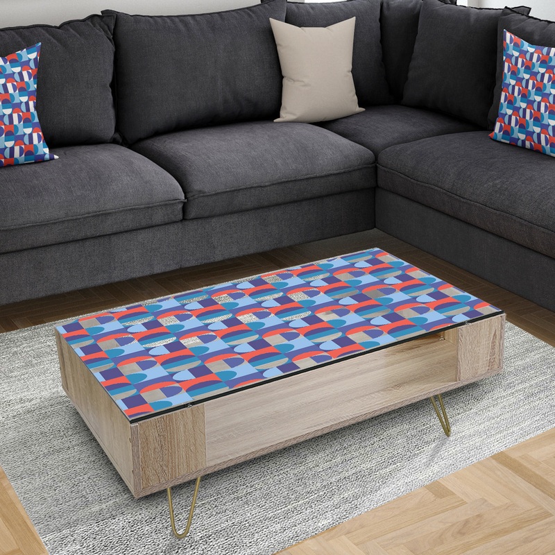 Blue, Red & White Polka Dots - Glam Coffee Table