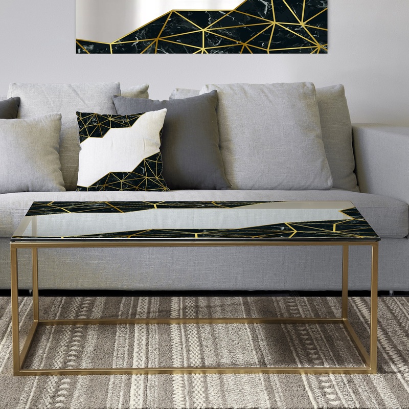 Capital Gold Sleek 11-inch Round Mirror - Metal Glam Coffee Table