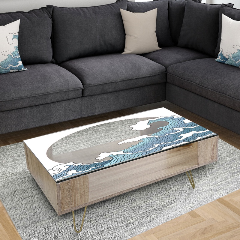 Surfs Up Wave - Bohemian & Eclectic Coffee Table