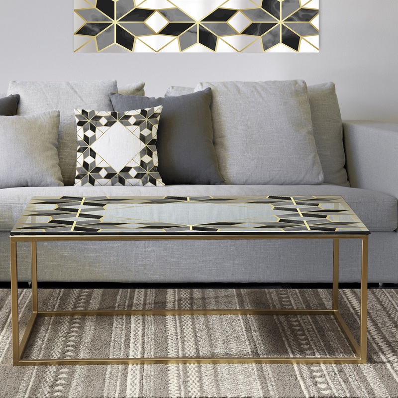 Triangular Diamond Universe 2 - Metal Modern Coffee Table