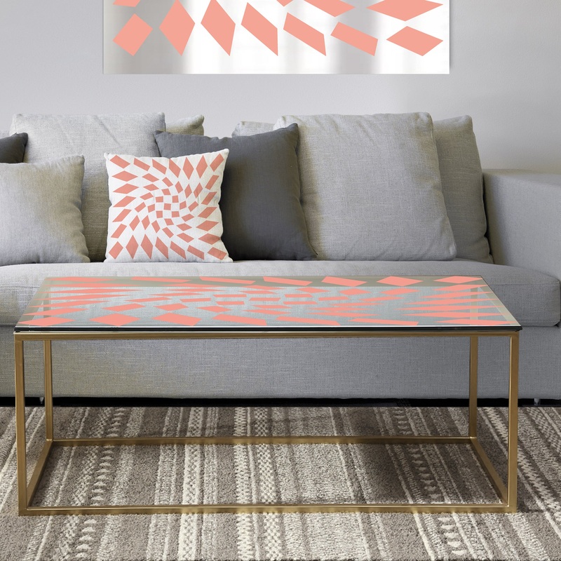 Triangular Diamond Whirl 2 - Metal Modern Coffee Table