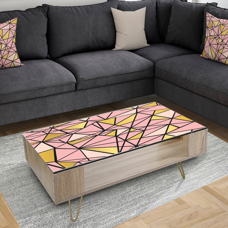 Triangular Gold Design II - Glam Coffee Table