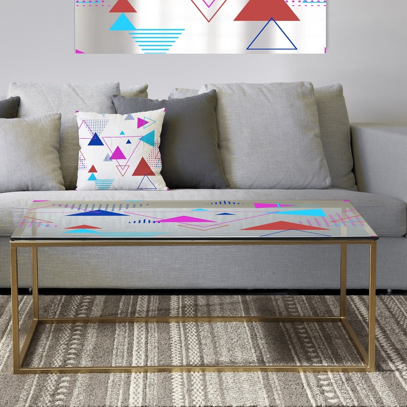 Triangular Spacy Spheres 6 - Metal Modern Coffee Table