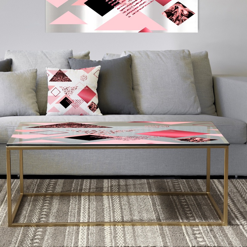 Triangular Spacy Spheres 7 - Metal Modern Coffee Table