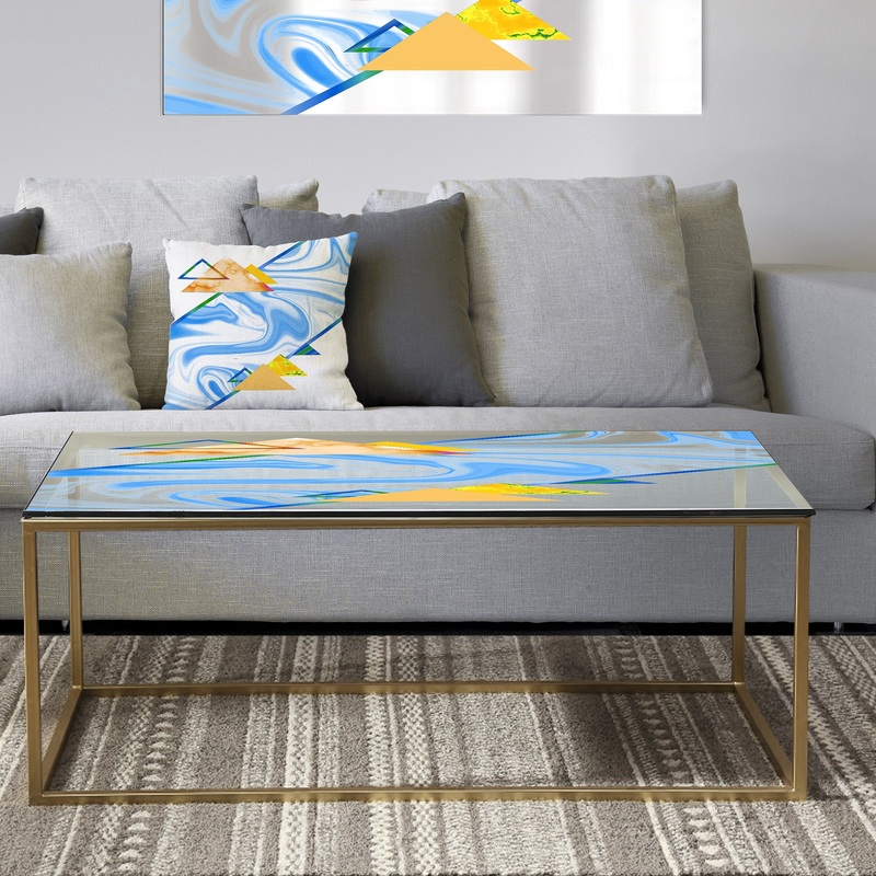 Triangular Spacy Spheres 8 - Metal Modern Coffee Table