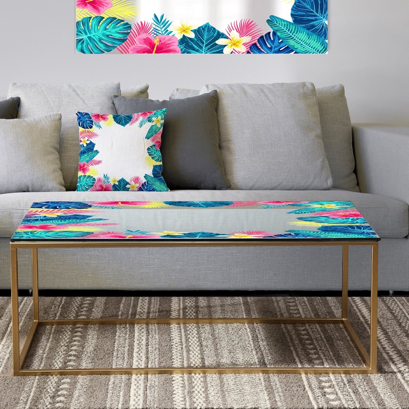 Tropical Mood Blue 10 - Metal Farmhouse Coffee Table